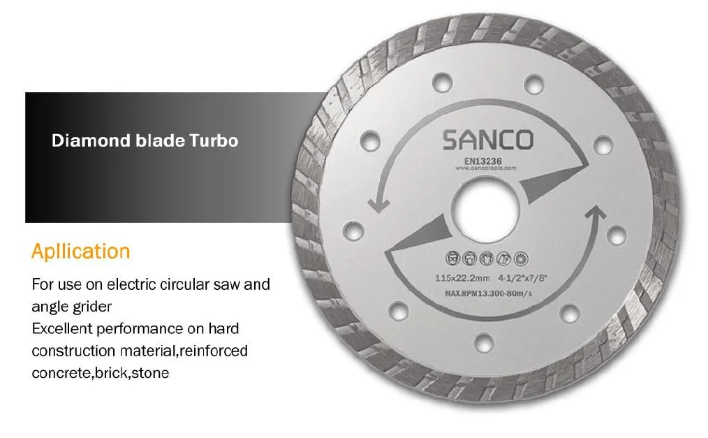 Turbo Blade 110mm Diamond Blade for Cut Concrete, Diamond Disc Granite, Tile,